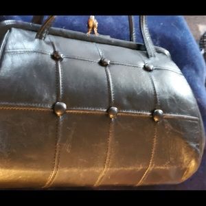 Dark gray Leather handbag  made in England expressly for Winkleman